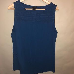 Embellished neck cotton career tank